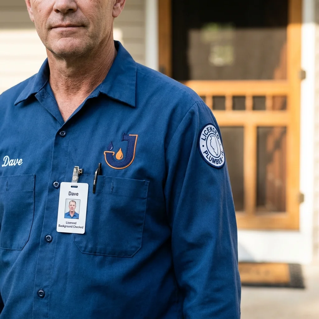 Licensed plumber showing ID badge in Havana, IL